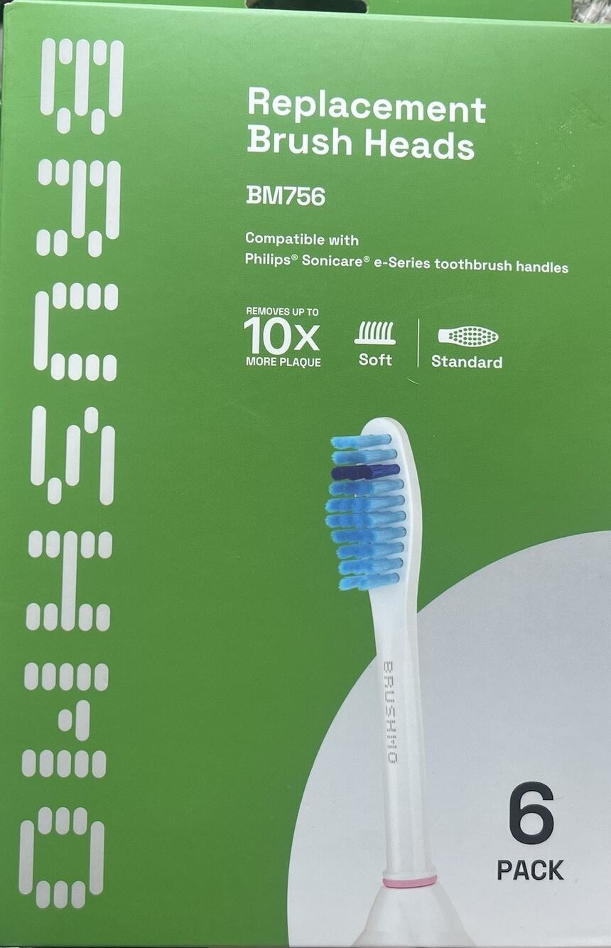 Brushmo Replacement Brush Heads BM756 for Philips Sonicare Toothbrush 6 Pack